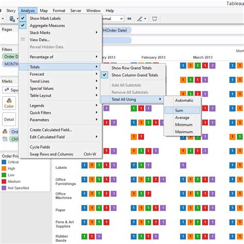 tableau change grand total label